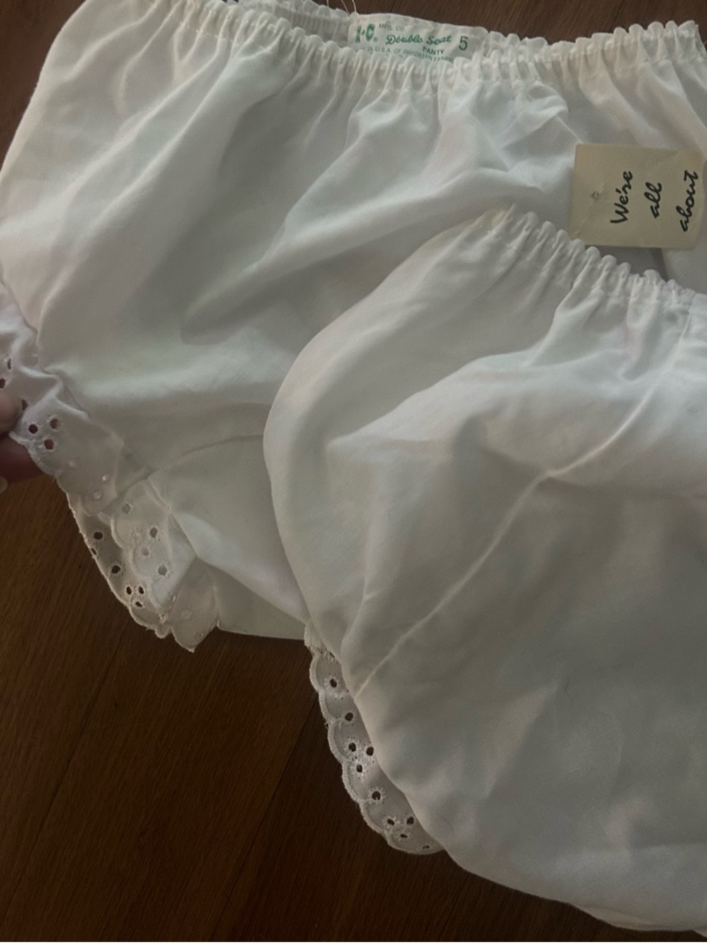 Brand New 2 Classic White Cotton Eyelet trim Bloomers for Kids - Picture 2 of 2